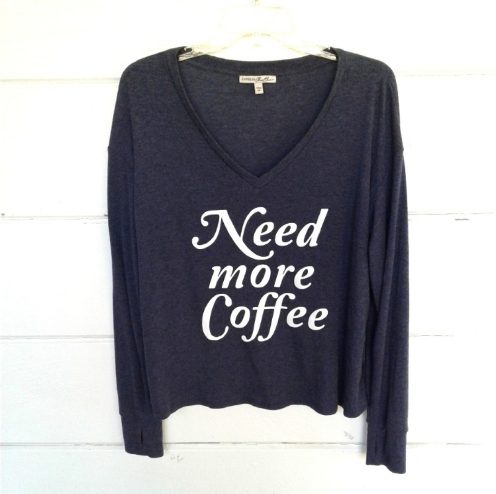 Express Gray Graphic T-Shirt Long Sleeves Small - Picture 6 of 6